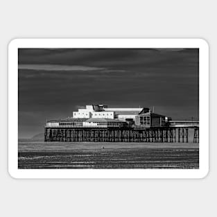 Blackpool pier(B&W) Sticker